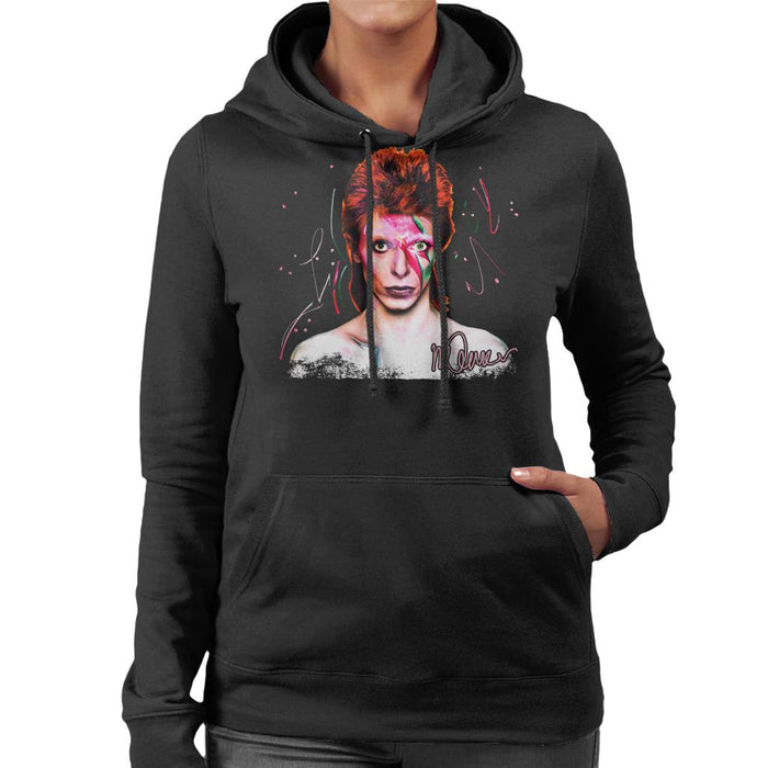 Sidney Maurer Original Portrait Of David Bowie Aladdin Sane Women's Hooded Sweatshirt