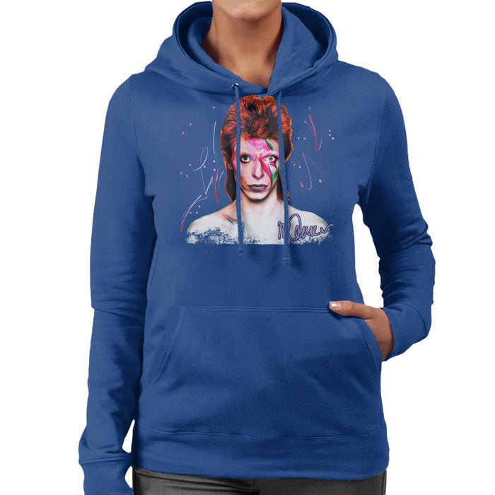 Sidney Maurer Original Portrait Of David Bowie Aladdin Sane Women's Hooded Sweatshirt