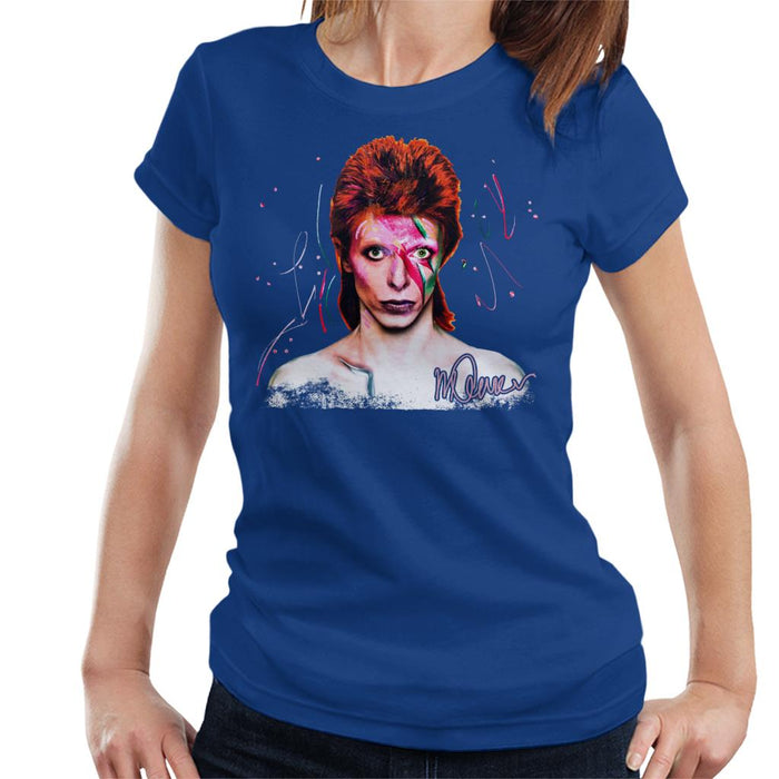 Sidney Maurer Original Portrait Of David Bowie Aladdin Sane Women's T-Shirt