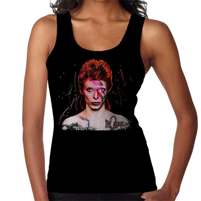 Sidney Maurer Original Portrait Of David Bowie Aladdin Sane Women's Vest