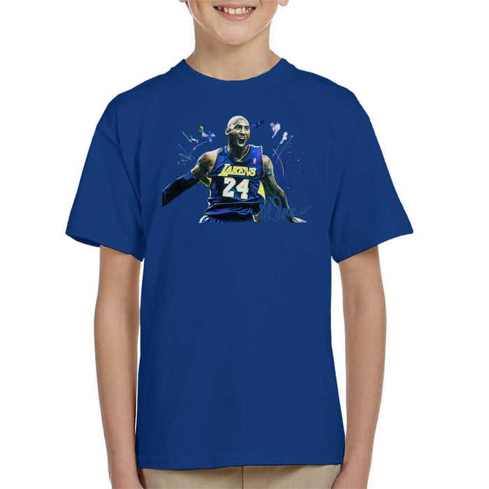 Sidney Maurer Original Portrait Of Kobe Bryant Lakers Jersey Kid's T-Shirt