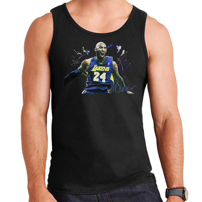 Sidney Maurer Original Portrait Of Kobe Bryant Lakers Jersey Men's Vest