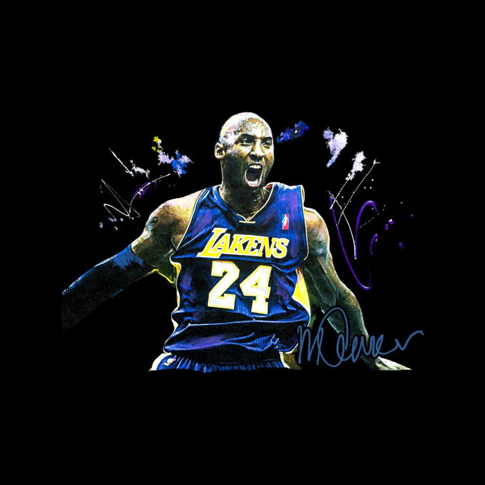 Sidney Maurer Original Portrait Of Kobe Bryant Lakers Jersey Kid's Varsity Jacket