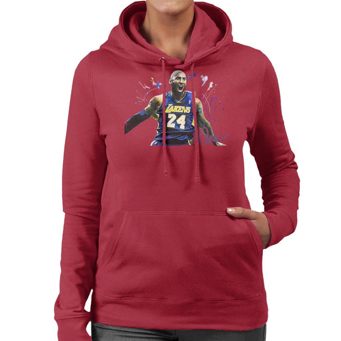 Sidney Maurer Original Portrait Of Kobe Bryant Lakers Jersey Women's Hooded Sweatshirt