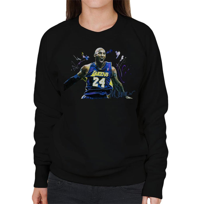 Sidney Maurer Original Portrait Of Kobe Bryant Lakers Jersey Women's Sweatshirt