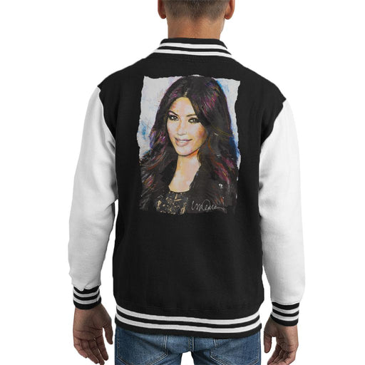 Sidney Maurer Original Portrait Of Kim Kardashian Smiling Kid's Varsity Jacket