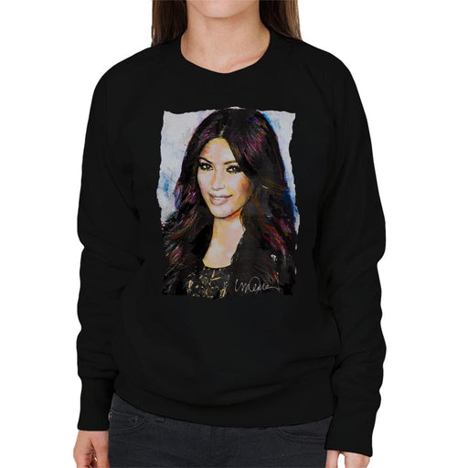 Sidney Maurer Original Portrait Of Kim Kardashian Smiling Women's Sweatshirt