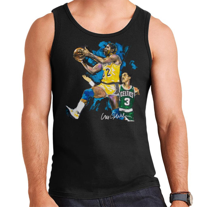 Sidney Maurer Original Portrait Of Magic Johnson Lakers Vs Celtics Men's Vest