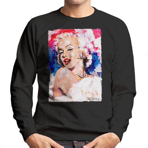 Sidney Maurer Original Portrait Of Marilyn Monroe Pearl Necklace Men's Sweatshirt