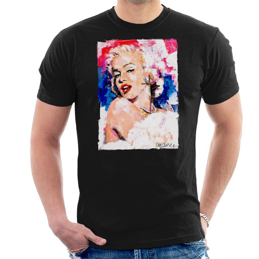 Sidney Maurer Original Portrait Of Marilyn Monroe Pearl Necklace Men's T-Shirt