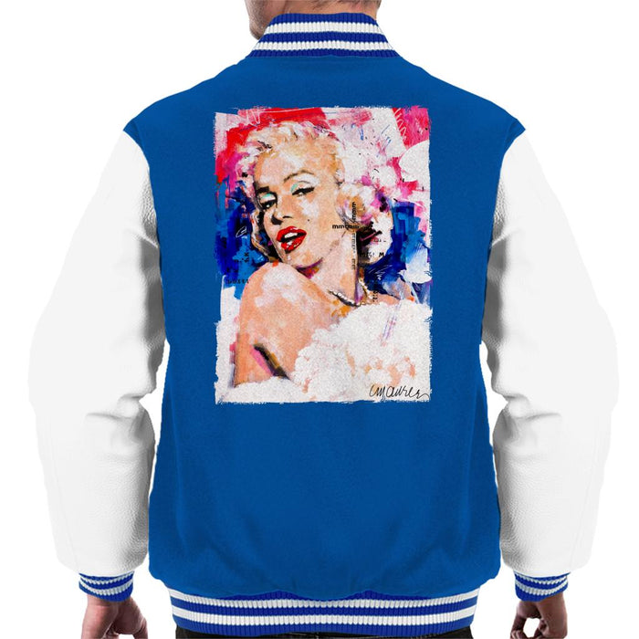 Sidney Maurer Original Portrait Of Marilyn Monroe Pearl Necklace Men's Varsity Jacket