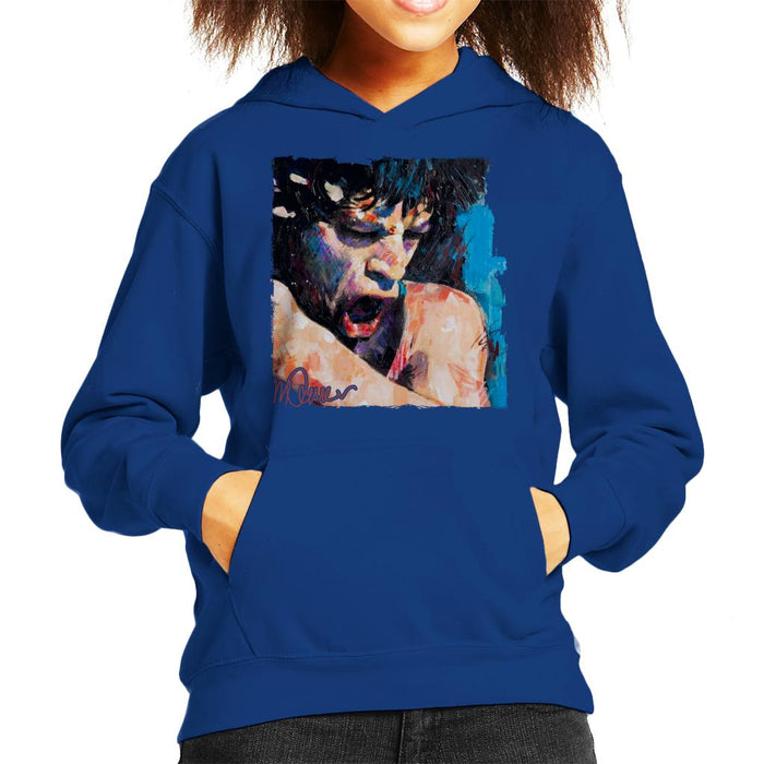 Sidney Maurer Original Portrait Of Mick Jagger Shouting Kid's Hooded Sweatshirt