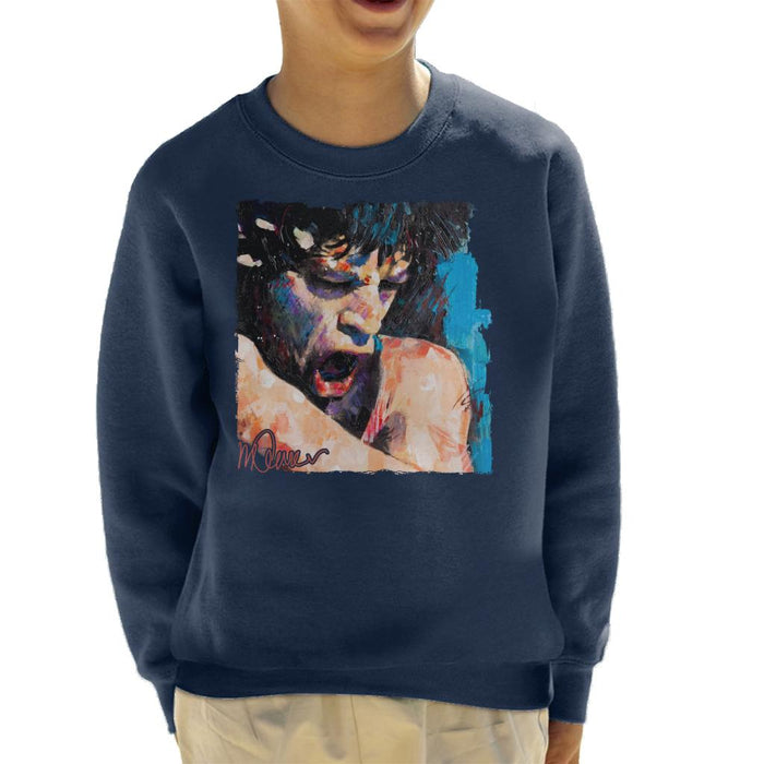 Sidney Maurer Original Portrait Of Mick Jagger Shouting Kid's Sweatshirt