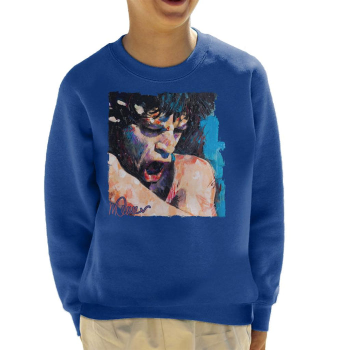 Sidney Maurer Original Portrait Of Mick Jagger Shouting Kid's Sweatshirt