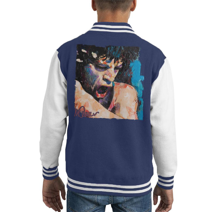 Sidney Maurer Original Portrait Of Mick Jagger Shouting Kid's Varsity Jacket