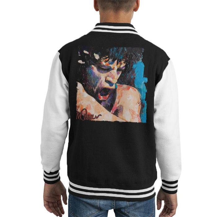 Sidney Maurer Original Portrait Of Mick Jagger Shouting Kid's Varsity Jacket