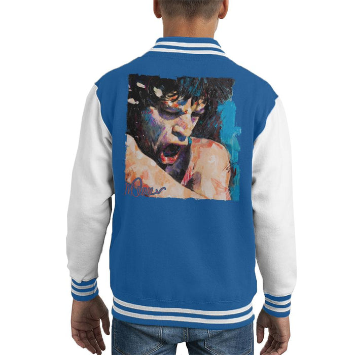 Sidney Maurer Original Portrait Of Mick Jagger Shouting Kid's Varsity Jacket