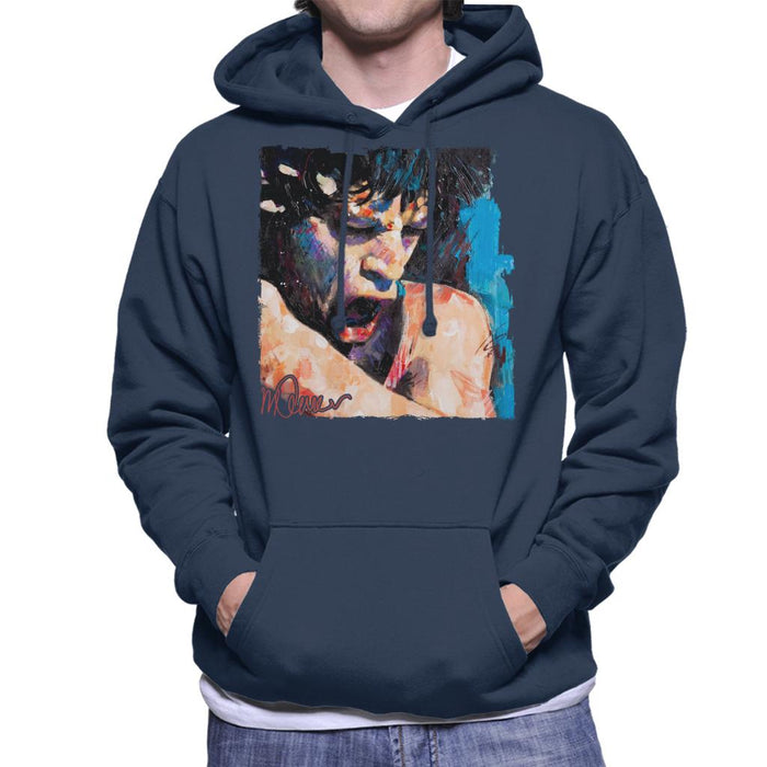 Sidney Maurer Original Portrait Of Mick Jagger Shouting Men's Hooded Sweatshirt