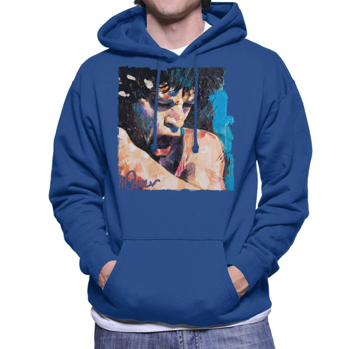 Sidney Maurer Original Portrait Of Mick Jagger Shouting Men's Hooded Sweatshirt