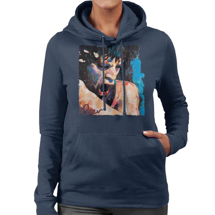 Sidney Maurer Original Portrait Of Mick Jagger Shouting Women's Hooded Sweatshirt