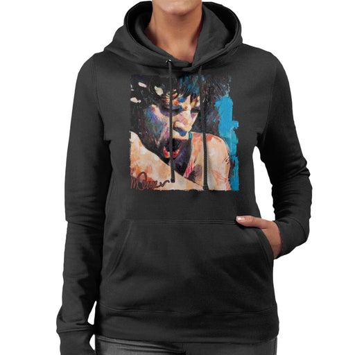 Sidney Maurer Original Portrait Of Mick Jagger Shouting Women's Hooded Sweatshirt