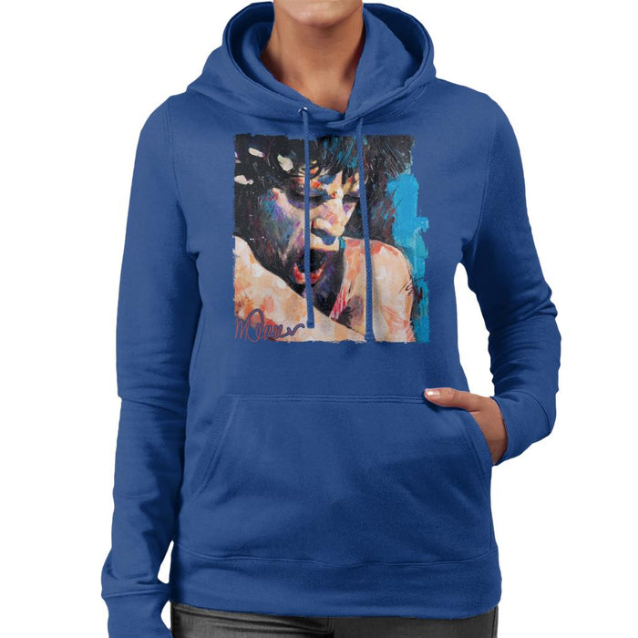 Sidney Maurer Original Portrait Of Mick Jagger Shouting Women's Hooded Sweatshirt