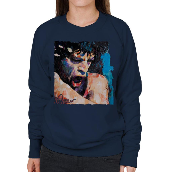 Sidney Maurer Original Portrait Of Mick Jagger Shouting Women's Sweatshirt