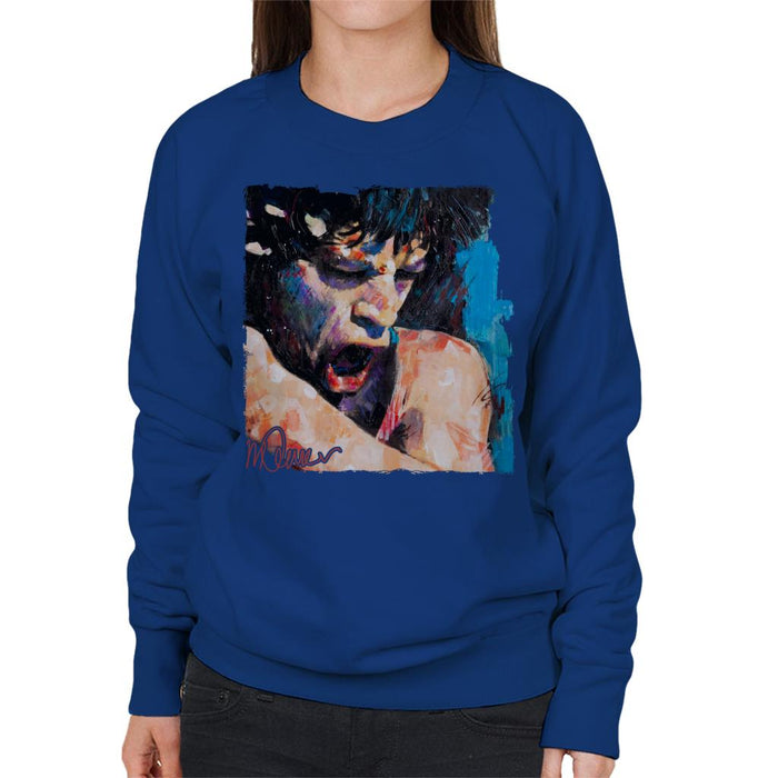 Sidney Maurer Original Portrait Of Mick Jagger Shouting Women's Sweatshirt