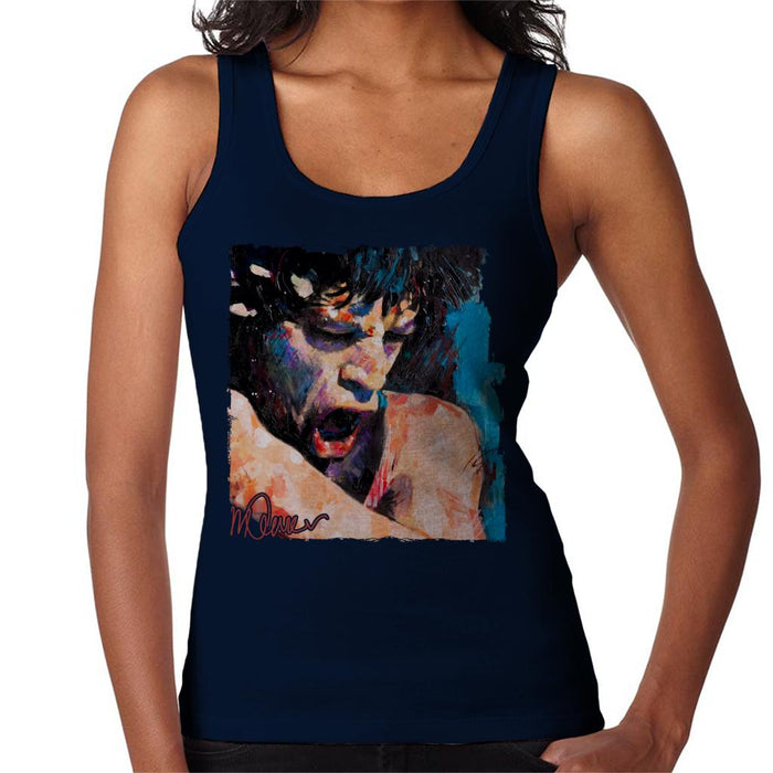 Sidney Maurer Original Portrait Of Mick Jagger Shouting Women's Vest