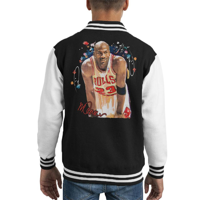Sidney Maurer Original Portrait Of Michael Jordan Chicago Bulls Arm Band Kid's Varsity Jacket