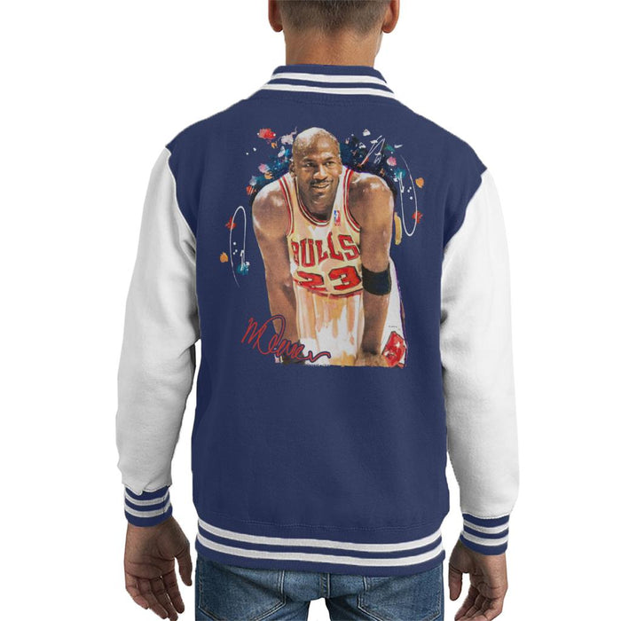 Sidney Maurer Original Portrait Of Michael Jordan Chicago Bulls Arm Band Kid's Varsity Jacket