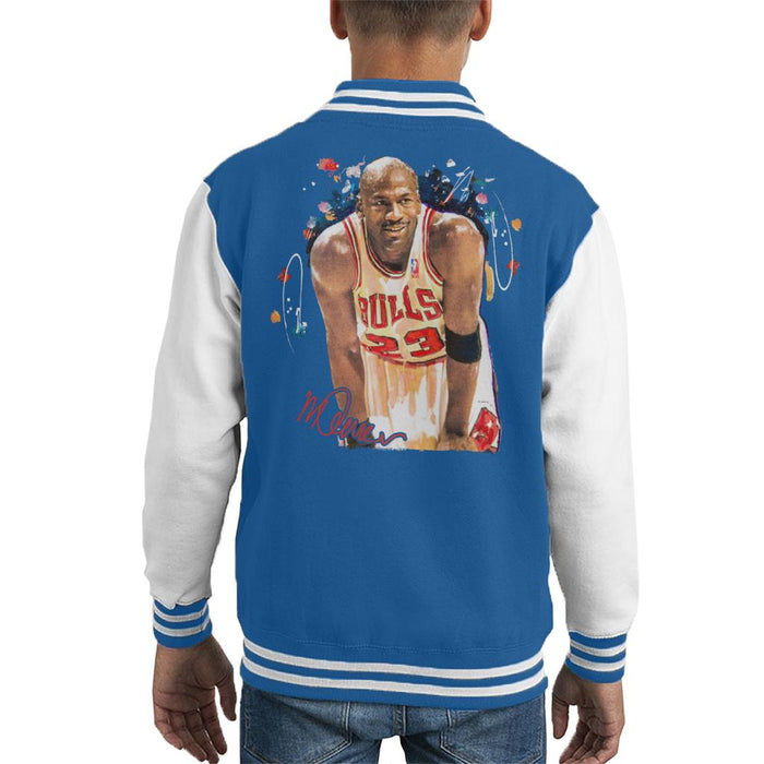 Sidney Maurer Original Portrait Of Michael Jordan Chicago Bulls Arm Band Kid's Varsity Jacket