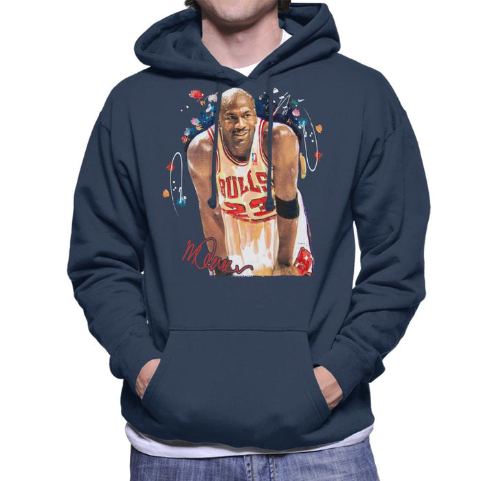 Sidney Maurer Original Portrait Of Michael Jordan Chicago Bulls Arm Band Men's Hooded Sweatshirt