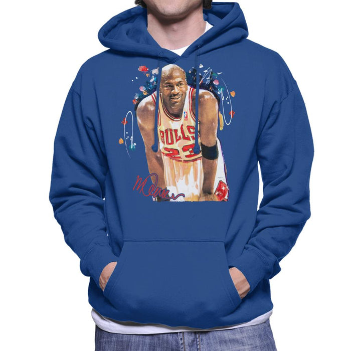 Sidney Maurer Original Portrait Of Michael Jordan Chicago Bulls Arm Band Men's Hooded Sweatshirt