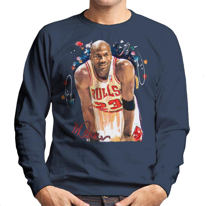 Sidney Maurer Original Portrait Of Michael Jordan Chicago Bulls Arm Band Men's Sweatshirt