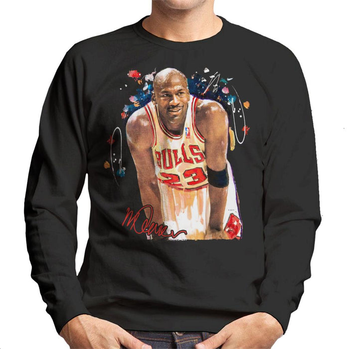 Sidney Maurer Original Portrait Of Michael Jordan Chicago Bulls Arm Band Men's Sweatshirt