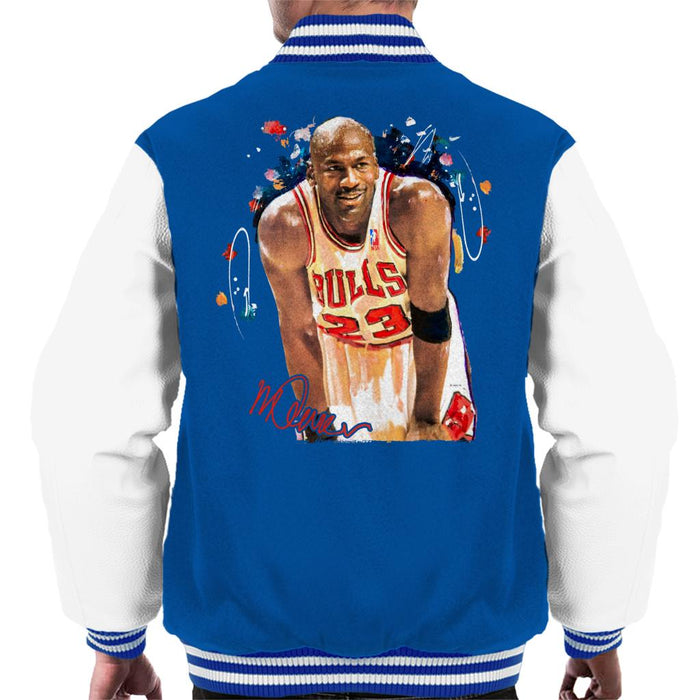 Sidney Maurer Original Portrait Of Michael Jordan Chicago Bulls Arm Band Men's Varsity Jacket
