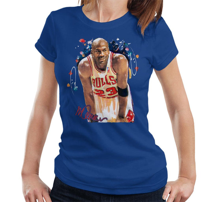 Sidney Maurer Original Portrait Of Michael Jordan Chicago Bulls Arm Band Women's T-Shirt