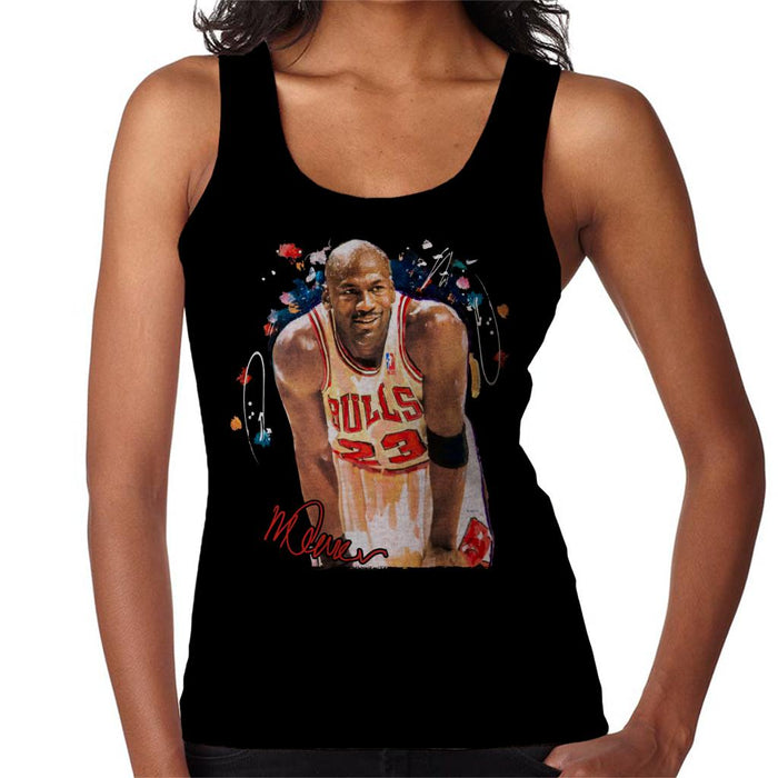 Sidney Maurer Original Portrait Of Michael Jordan Chicago Bulls Arm Band Women's Vest