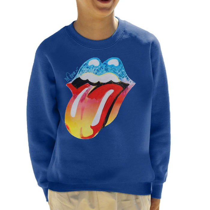Sidney Maurer Original Portrait Of Rolling Stones Forty Licks Art Kid's Sweatshirt