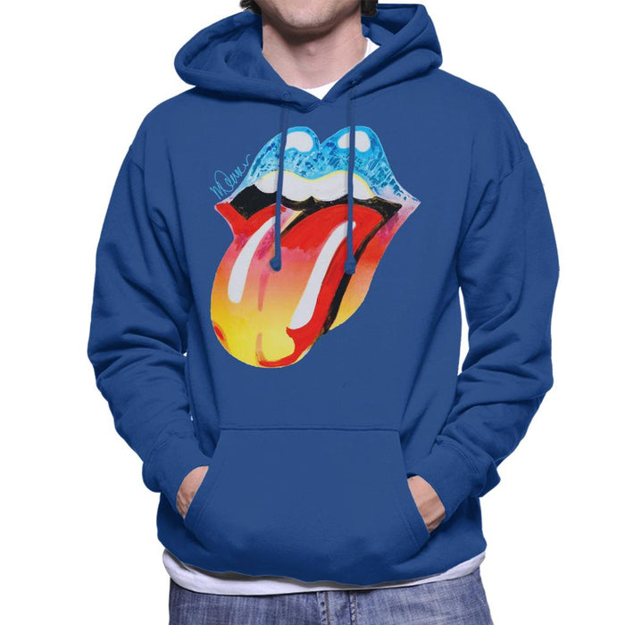 Sidney Maurer Original Portrait Of Rolling Stones Forty Licks Art Men's Hooded Sweatshirt
