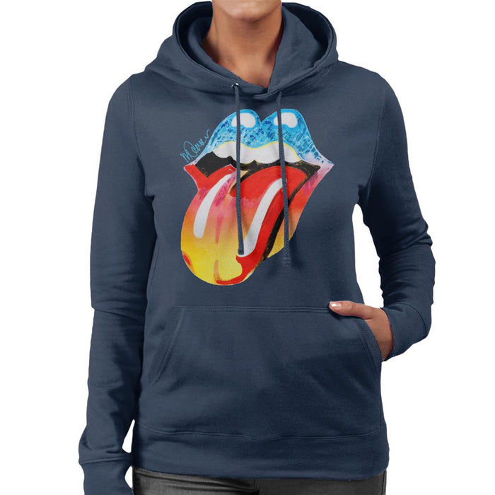 Sidney Maurer Original Portrait Of Rolling Stones Forty Licks Art Women's Hooded Sweatshirt