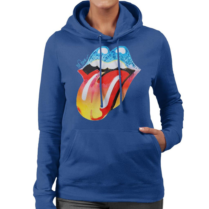 Sidney Maurer Original Portrait Of Rolling Stones Forty Licks Art Women's Hooded Sweatshirt