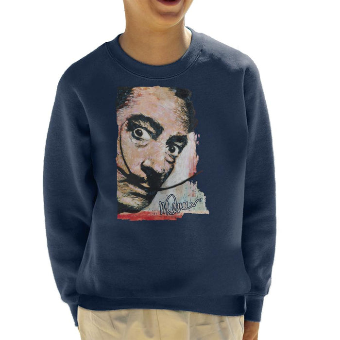 Sidney Maurer Original Portrait Of Salvador Dali Moustache Kid's Sweatshirt