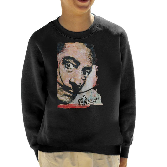 Sidney Maurer Original Portrait Of Salvador Dali Moustache Kid's Sweatshirt