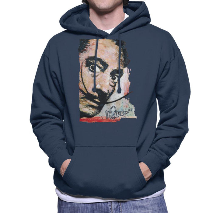 Sidney Maurer Original Portrait Of Salvador Dali Moustache Men's Hooded Sweatshirt