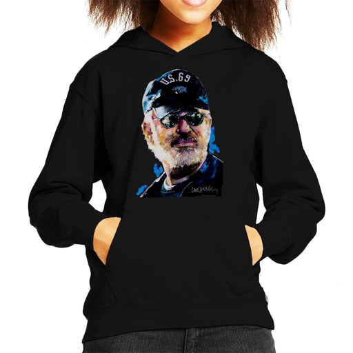Sidney Maurer Original Portrait Of Steven Spielberg Baseball Cap Glasses Kid's Hooded Sweatshirt