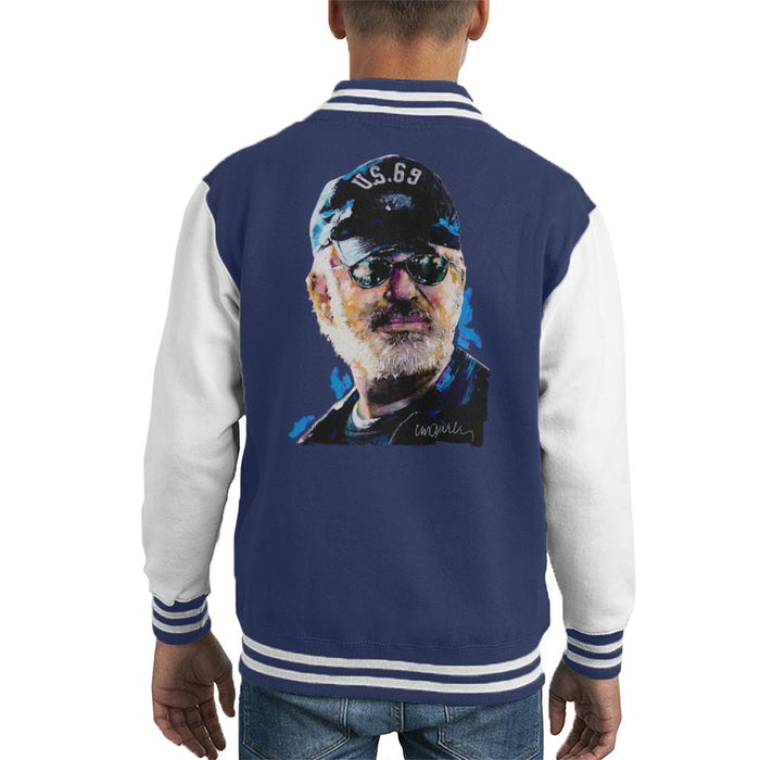 Sidney Maurer Original Portrait Of Steven Spielberg Baseball Cap Glasses Kid's Varsity Jacket