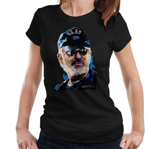 Sidney Maurer Original Portrait Of Steven Spielberg Baseball Cap Glasses Women's T-Shirt