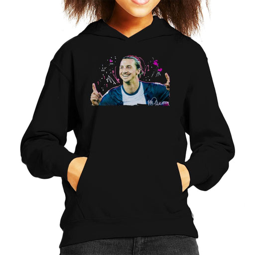 Sidney Maurer Original Portrait Of Zlatan Ibrahimovic Pointing Up Kid's Hooded Sweatshirt